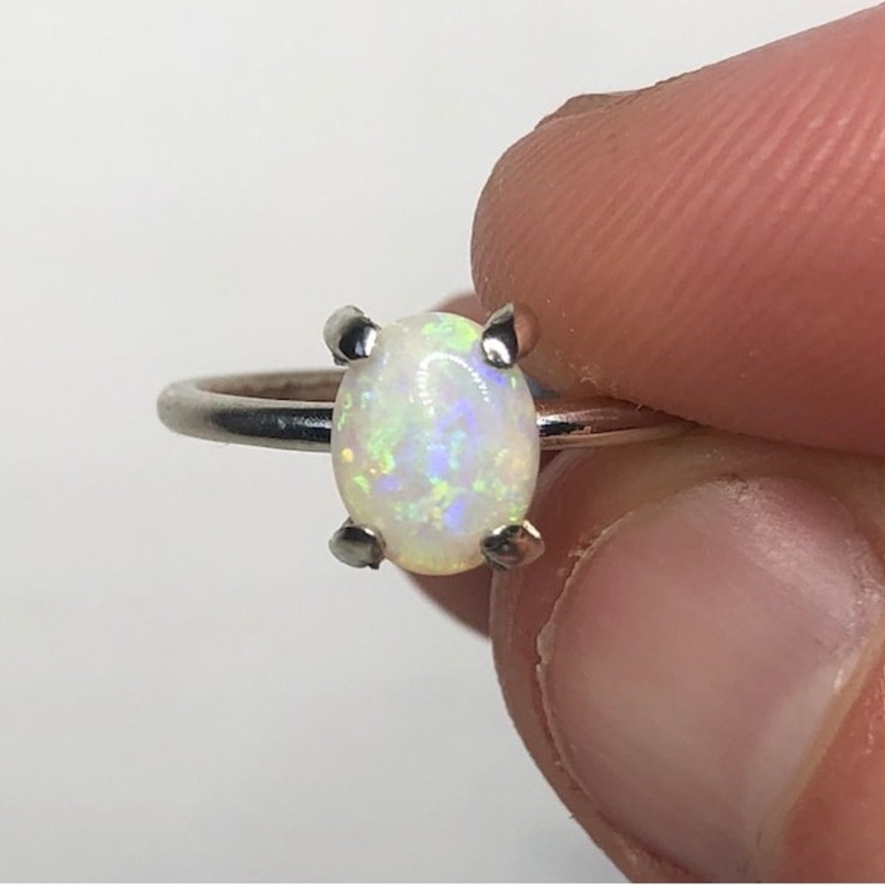 The “Libra” Handmade Sterling Silver Opal Ring | Dainty & Elegant oct birthstone